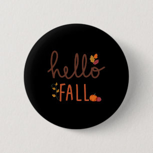 Bóton Redondo 5.08cm Retro Hello Fall Leopard Pumpkin Autumn Season Tha