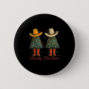 Bóton Redondo 5.08cm Retro Howdy Natal Vovô Vestido Árvore de Natal