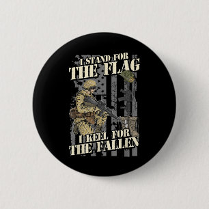 Bóton Redondo 5.08cm Retro I Stand For the Flag Kneel For The Fallen Me