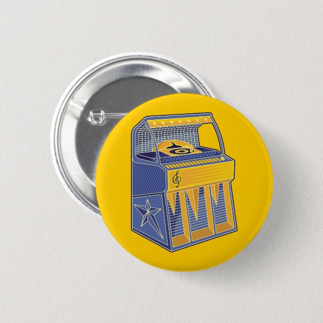 Bóton Redondo 5.08cm Retro Jukebox (Frente & Verso)