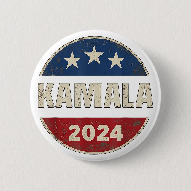 Bóton Redondo 5.08cm Retro Kamala-Harris 2024 Eleição Presidencial (Frente)