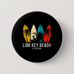 Bóton Redondo 5.08cm Retro Lido Key Praia Florida Design de Surfista Fo