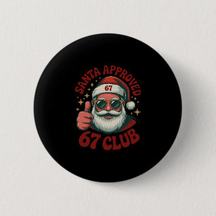 Bóton Redondo 5.08cm Retro Papai Noel Aprovado 67 - Clic Natal 67 Meme 