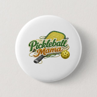 Bóton Redondo 5.08cm Retro Pickleball Mama Button Pin Mother's Day 