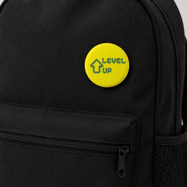 Bóton Redondo 5.08cm Retro Pixel Art Level Up Pin Button (Criador carregado)