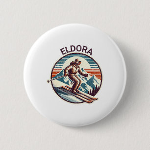 Bóton Redondo 5.08cm Retro Vintage Eldora Colorado Ski Resort Winter Sk
