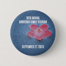 Bóton Redondo 5.08cm Reunião anual de flores piquenique da união famili