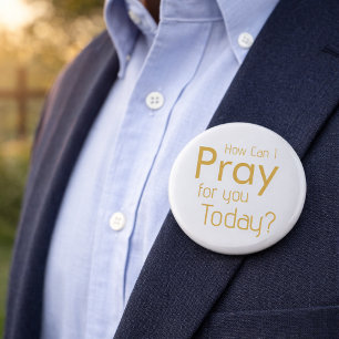 Bóton Redondo 5.08cm Reze Por Você Dourado Cristão