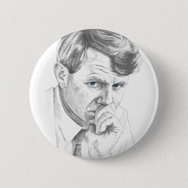 Bóton Redondo 5.08cm RFK: Robert Kennedy Pin Button (Frente)