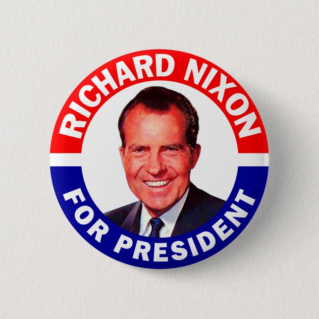 Bóton Redondo 5.08cm Richard Nixon Para Presidente (Frente)