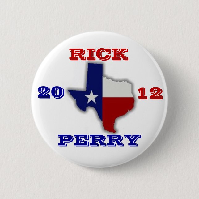 Bóton Redondo 5.08cm Rick Perry Texas 2012 (Frente)