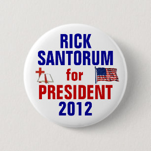 Bóton Redondo 5.08cm Rick Santorum 2012
