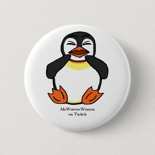 Bóton Redondo 5.08cm Rindo de Pinguim, MmeGuerreiraMulher no Twitch
