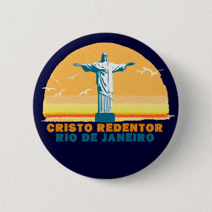 Bóton Redondo 5.08cm Rio - Corcovado - Jesus Cristo o Redentor