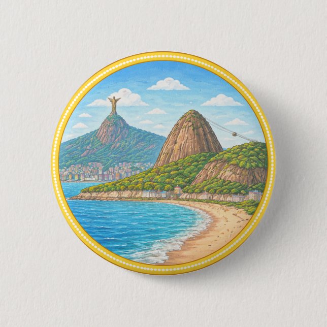 Bóton Redondo 5.08cm Rio de Janeiro do Brasil (Frente)