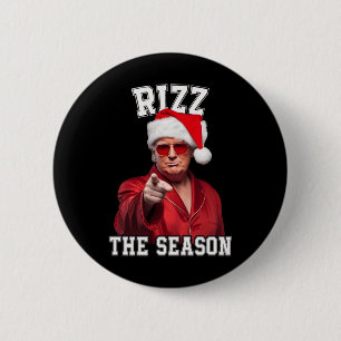 Bóton Redondo 5.08cm Rizz A Época Engraçada Papais noeis De Natal De Tr