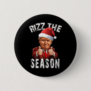 Bóton Redondo 5.08cm Rizz A Época Papais noeis De Trump De Natal Pajama
