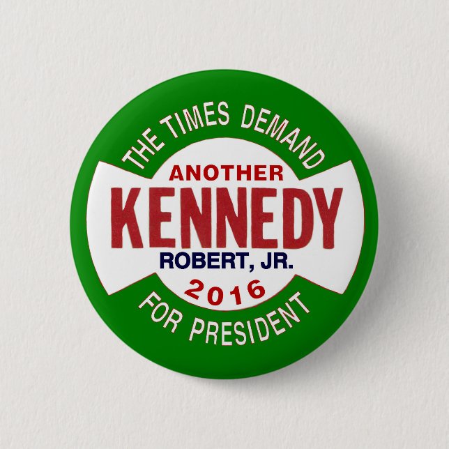 Bóton Redondo 5.08cm Robert F. Kennedy, Jr. para o presidente 2016 (Frente)