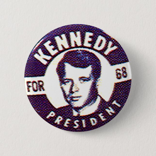 Bóton Redondo 5.08cm Robert Kennedy - botão (Frente)
