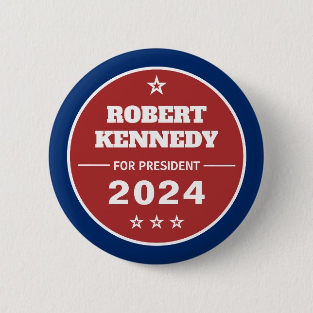 Bóton Redondo 5.08cm Robert Kennedy para o Presidente 2024 (Frente)