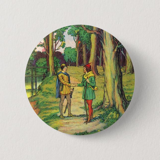 Bóton Redondo 5.08cm Robin Hood e Pequeno João  (Frente)