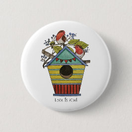 Bóton Redondo 5.08cm Robins Com Airelas E Birdhouse