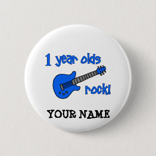 Bóton Redondo 5.08cm Rocha dos bebês de um ano! O primeiro aniversario