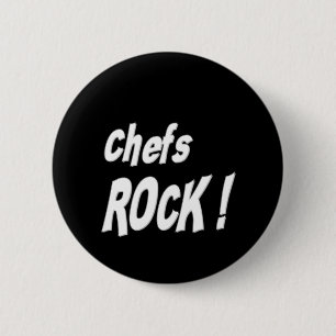 Bóton Redondo 5.08cm Rocha dos cozinheiros chefe! Botão