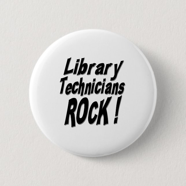 Bóton Redondo 5.08cm Rocha dos técnicos da biblioteca! Botão (Frente)