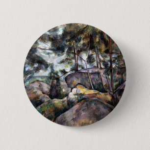 Bóton Redondo 5.08cm Rochas de Paul Cezanne na floresta