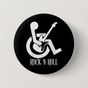 Bóton Redondo 5.08cm Rock And Roll Handicap Parking Engraçado Guit Acús