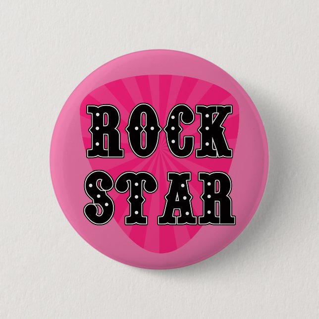 Bóton Redondo 5.08cm Rock Star Guitar Pick (Frente)
