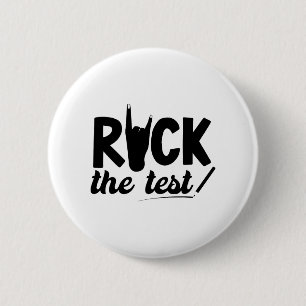 Bóton Redondo 5.08cm Rock The Test Day Exam For Teacher Student