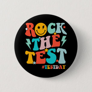 Bóton Redondo 5.08cm Rock The Test Day Motivational Studies Ki