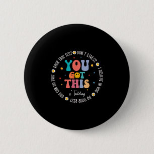Bóton Redondo 5.08cm Rock The Test Teacher Testing Day Motivational Tes