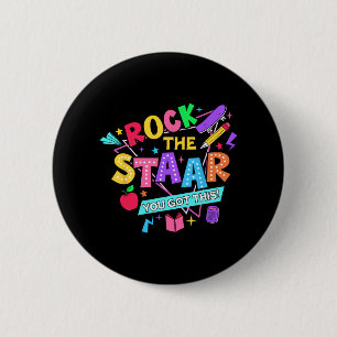 Bóton Redondo 5.08cm Rock The Test You Have This Test Day Teachers Stud