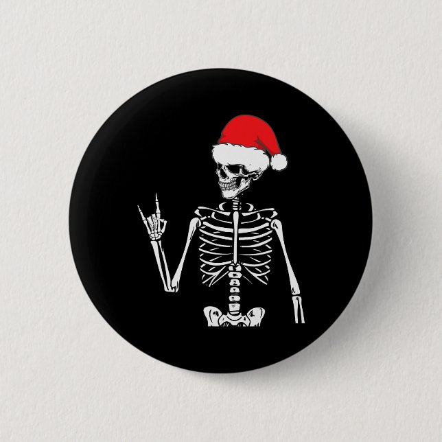 Bóton Redondo 5.08cm Rocker Skeleton Rocha Sobre O Fato De Figurar No N (Frente)