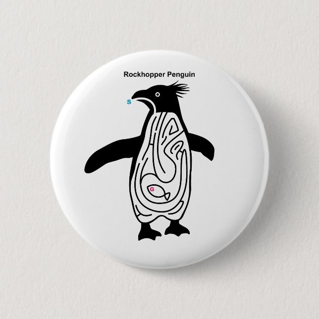 Bóton Redondo 5.08cm Rockhopper Penguin Maze B (Frente)