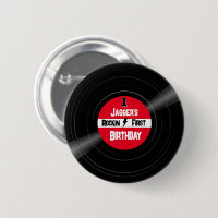 Rockin First Birthday Vinyl Record Red