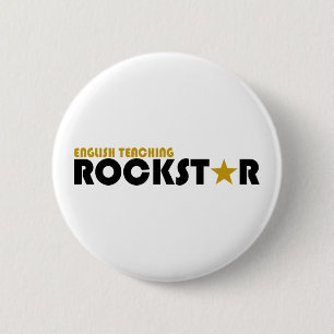 Bóton Redondo 5.08cm Rockstar de ensino inglês