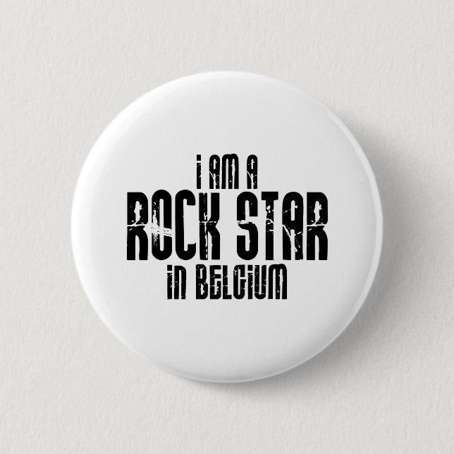 Bóton Redondo 5.08cm Rockstar em Bélgica (Frente)