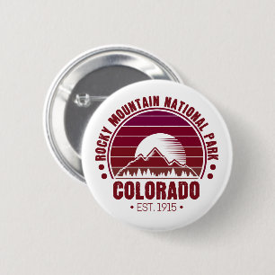 Bóton Redondo 5.08cm Rocky Mountain National Park Colorado Retro