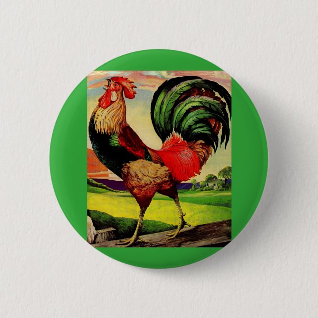 Bóton Redondo 5.08cm Rocky the Handsome Rooster (Frente)