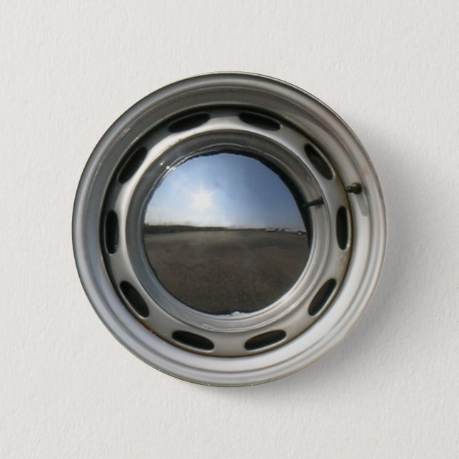 Bóton Redondo 5.08cm Roda de carro de 356 clássicos (borda) com hubcap (Frente)