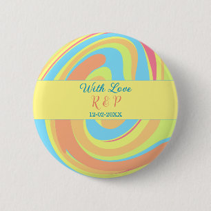 BÓTON REDONDO 5.08CM RODELA DE PASTEL RETRÔ ADICIONAR NOME LETRA DATA