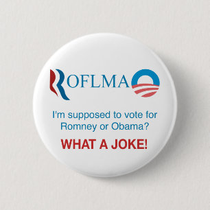 Bóton Redondo 5.08cm ROFLMAO - Voto Romney ou Obama?