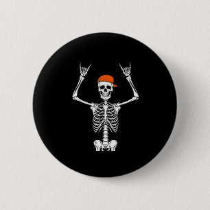 Bóton Redondo 5.08cm Roker Skeleton Boné Skater Legal Halloween Punk Ro