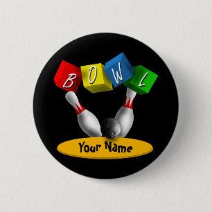 Bóton Redondo 5.08cm Rola uma boliche de Rama