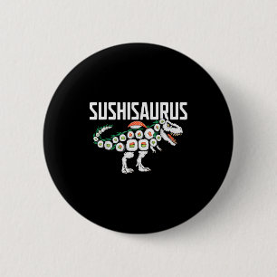 Bóton Redondo 5.08cm Rolo de Sushi Dinossauro T-rex Comida Japonesa Eng