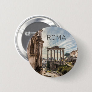 Bóton Redondo 5.08cm Roma Forum Romanum Itália Feriado Souvenir